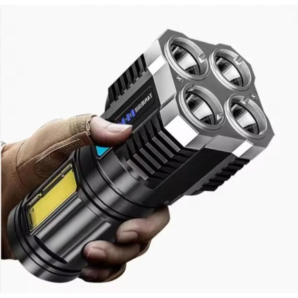 Quad-Core 3030 LED Flashlight USB Rechargeable COB Side Light Waterproof Torch
